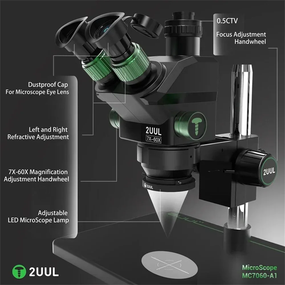 2UUL MC7060-A1 Microscope, Black - Image 4