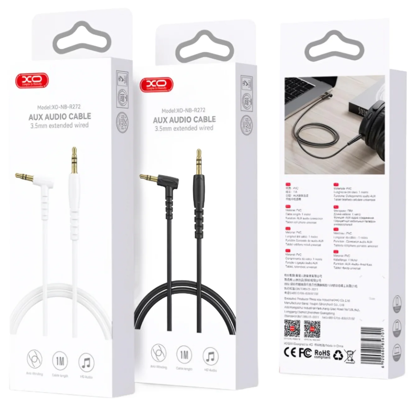 3.5mm - 3.5mm XO Design NB-R272 Audio Cable, 1m, Black - Image 7