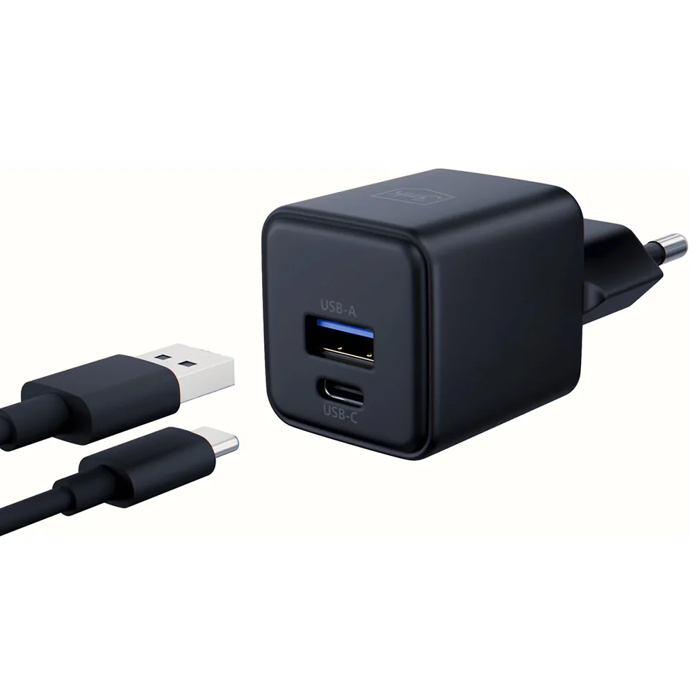 3MK Hyper Network Charger, 20W, 3A, 1 x USB-A - 1 x USB-C, Black - Image 3