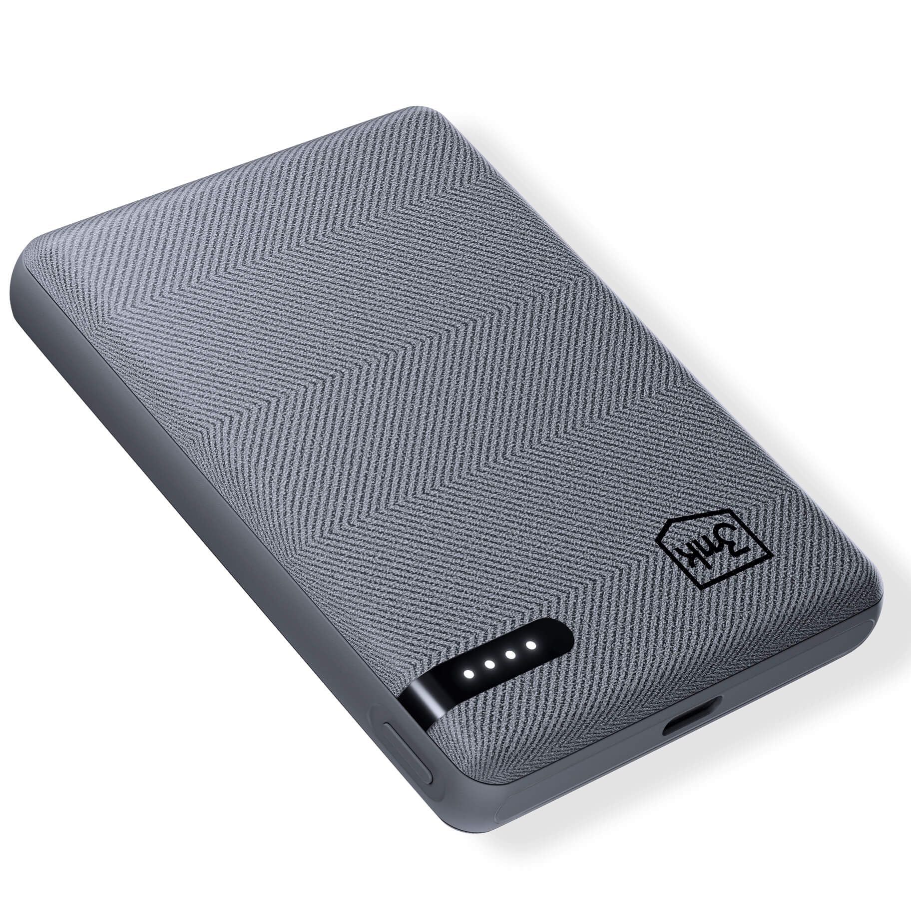 3MK Pocket External Battery, 5000mAh, 12W, 1 x USB-C, Gray - Image 5