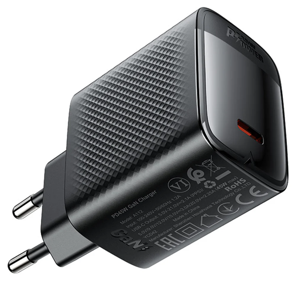 Acefast A112 Network Charger, 45W, 3A, 1 x USB-C, Black - Image 3