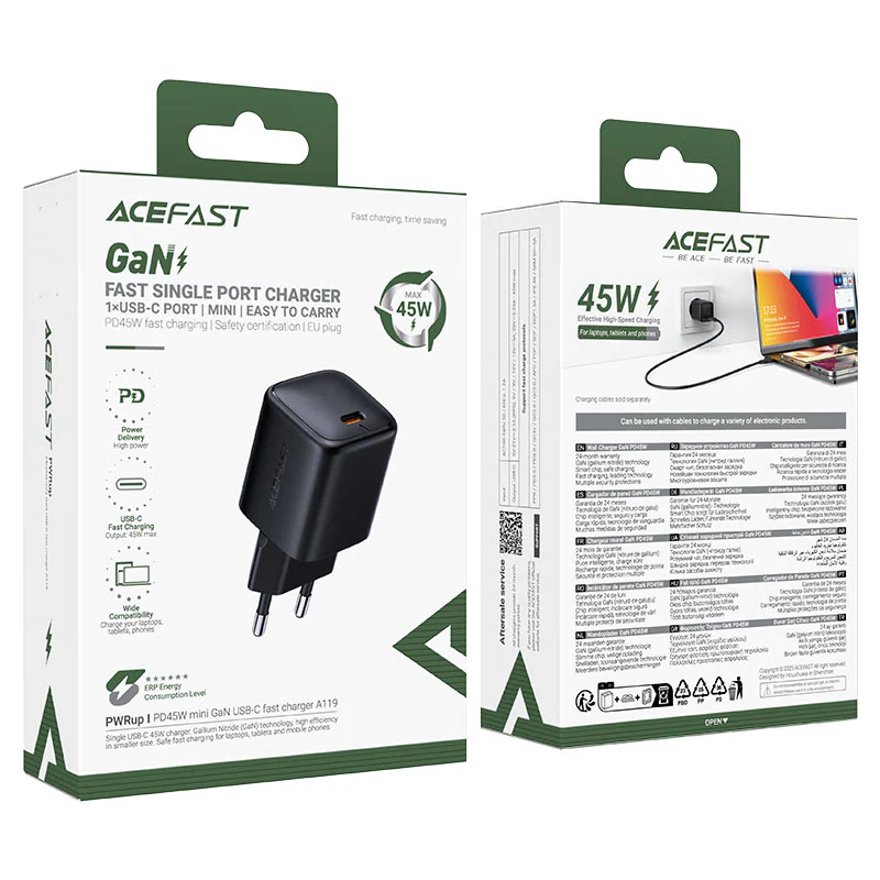 Acefast A119 Network Charger, 45W, 3A, 1 x USB-C, Black - Image 7