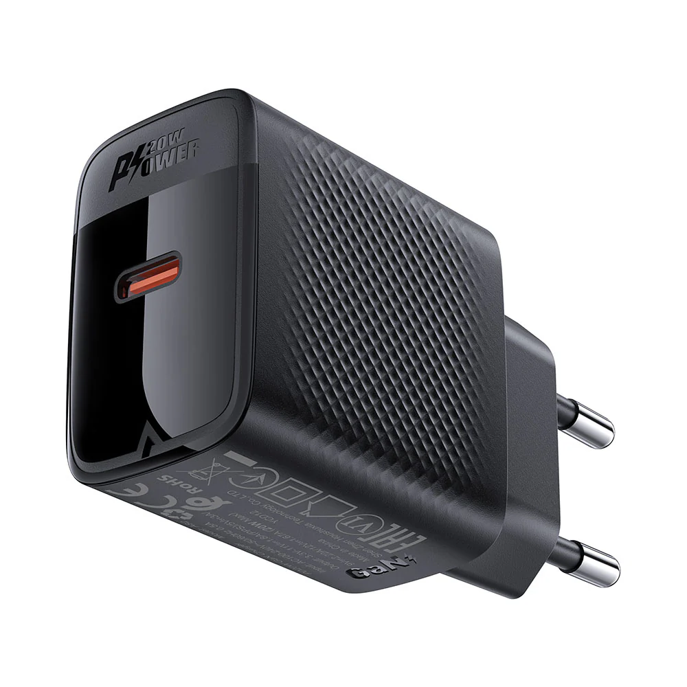 Acefast A82 Network Charger, 20W, 3A, 1 x USB-C, Black - Image 3