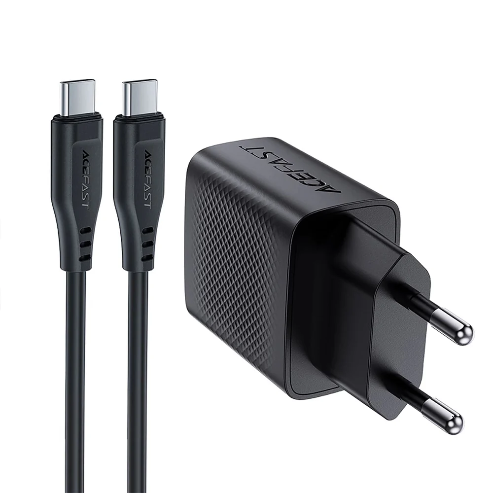 Acefast A82 USB-C Network Charger with Cable, 20W, 3A, 1 x USB-C, Black - Image 3