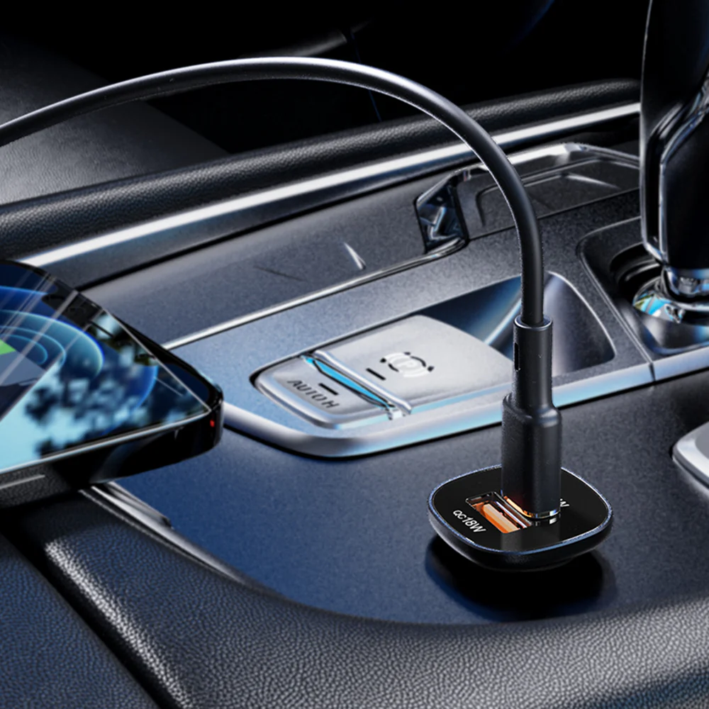 Acefast B1 Car Charger, 38W, 3A, 1 x USB-A - 1 x USB-C, Black - Image 12