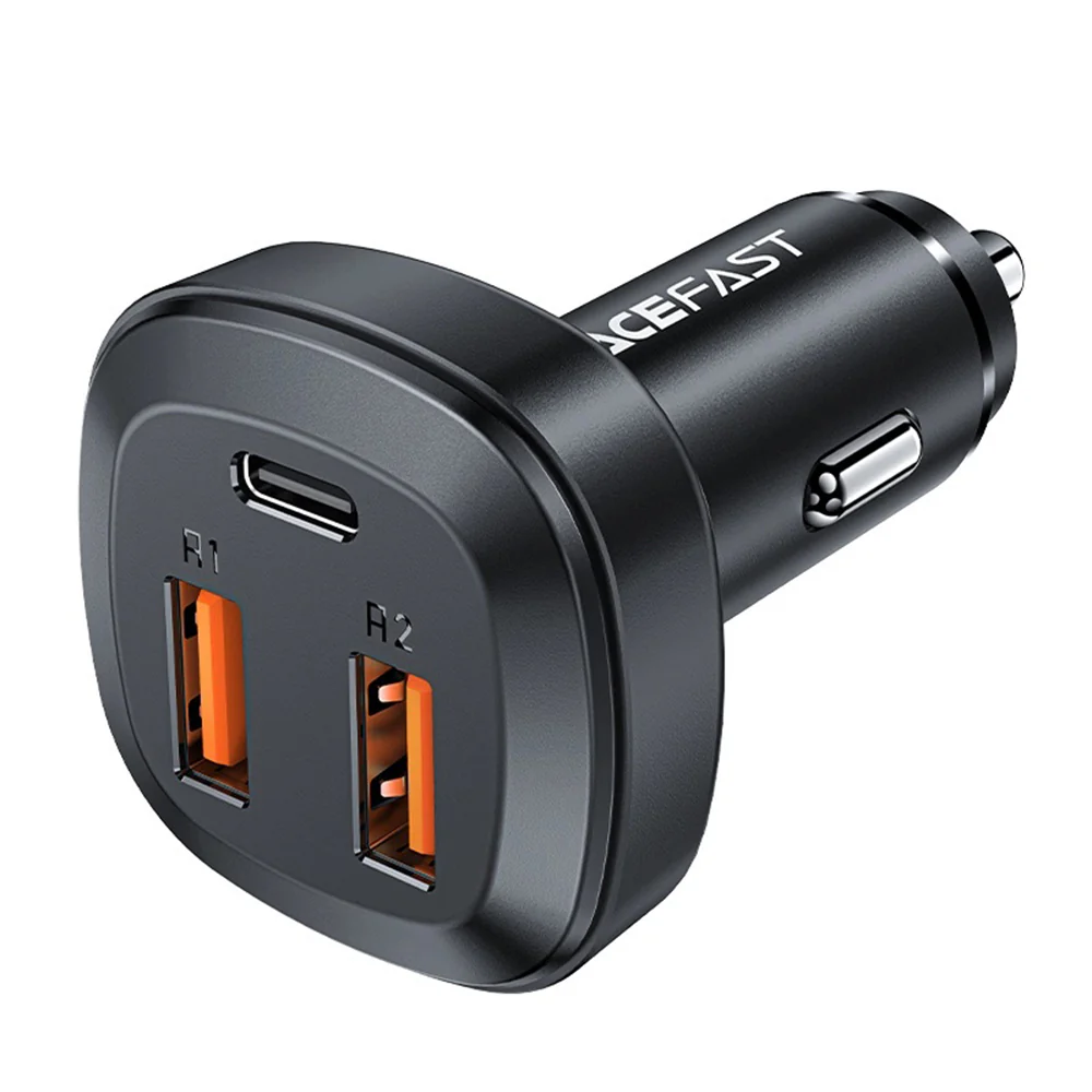 Acefast B9 Car Charger, 66W, 5A, 2 x USB-A - 1 x USB-C, Black