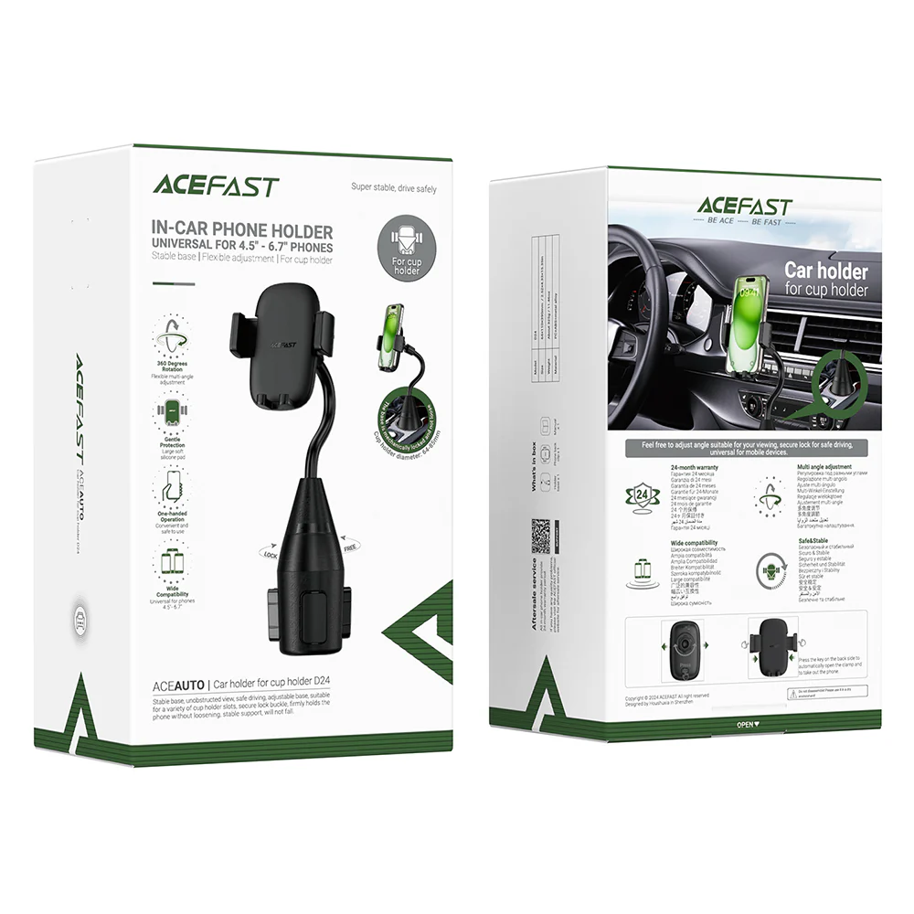 Acefast D24 Car Holder, 4.5inch - 6.7inch, Black - Image 7