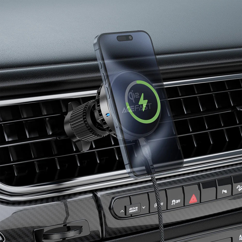 Acefast D40 Wireless Car Charger, 15W, 1.67A, Gray - Image 5