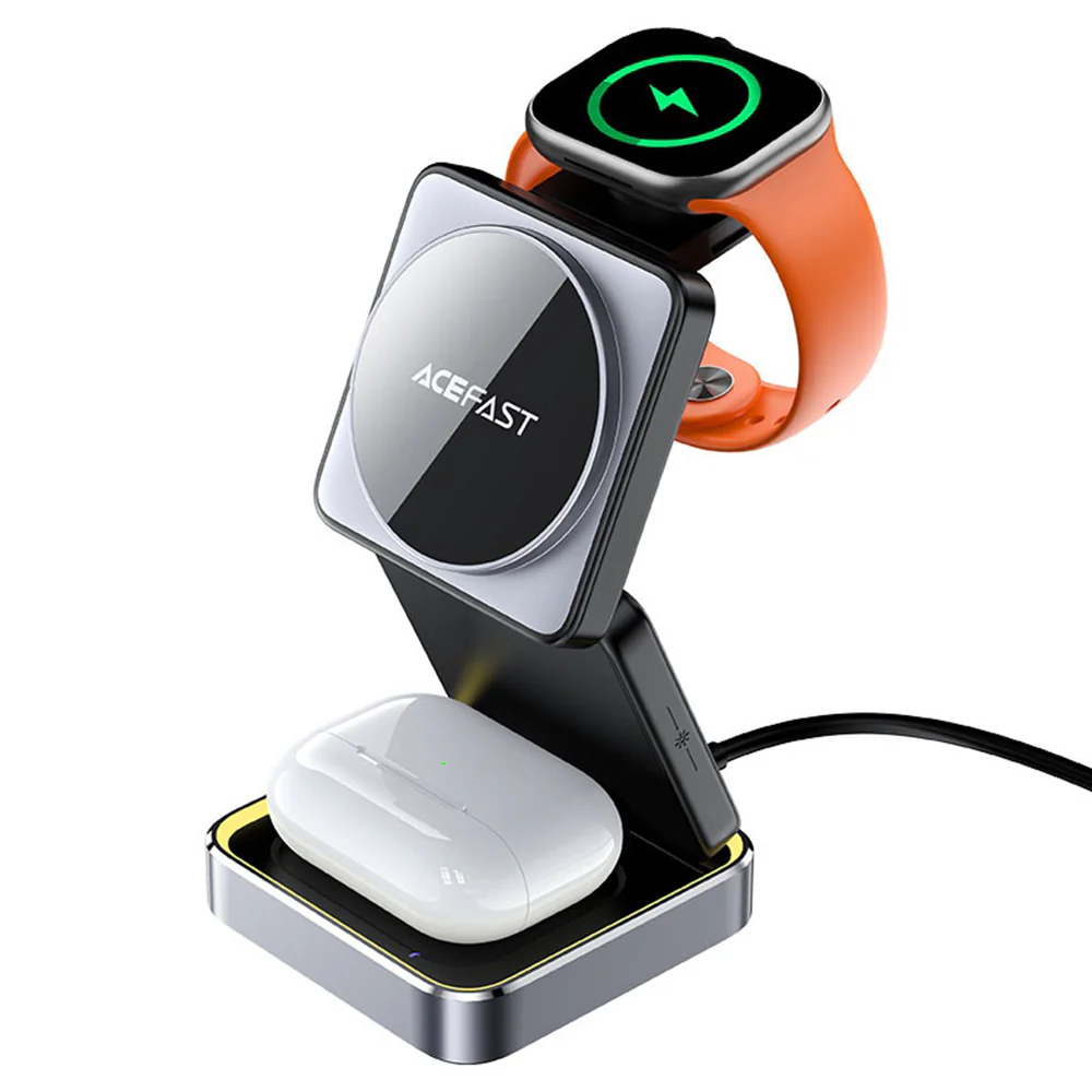 Acefast E21 3in1 Wireless Network Charger, 23W, 1.67A, Gray - Image 2