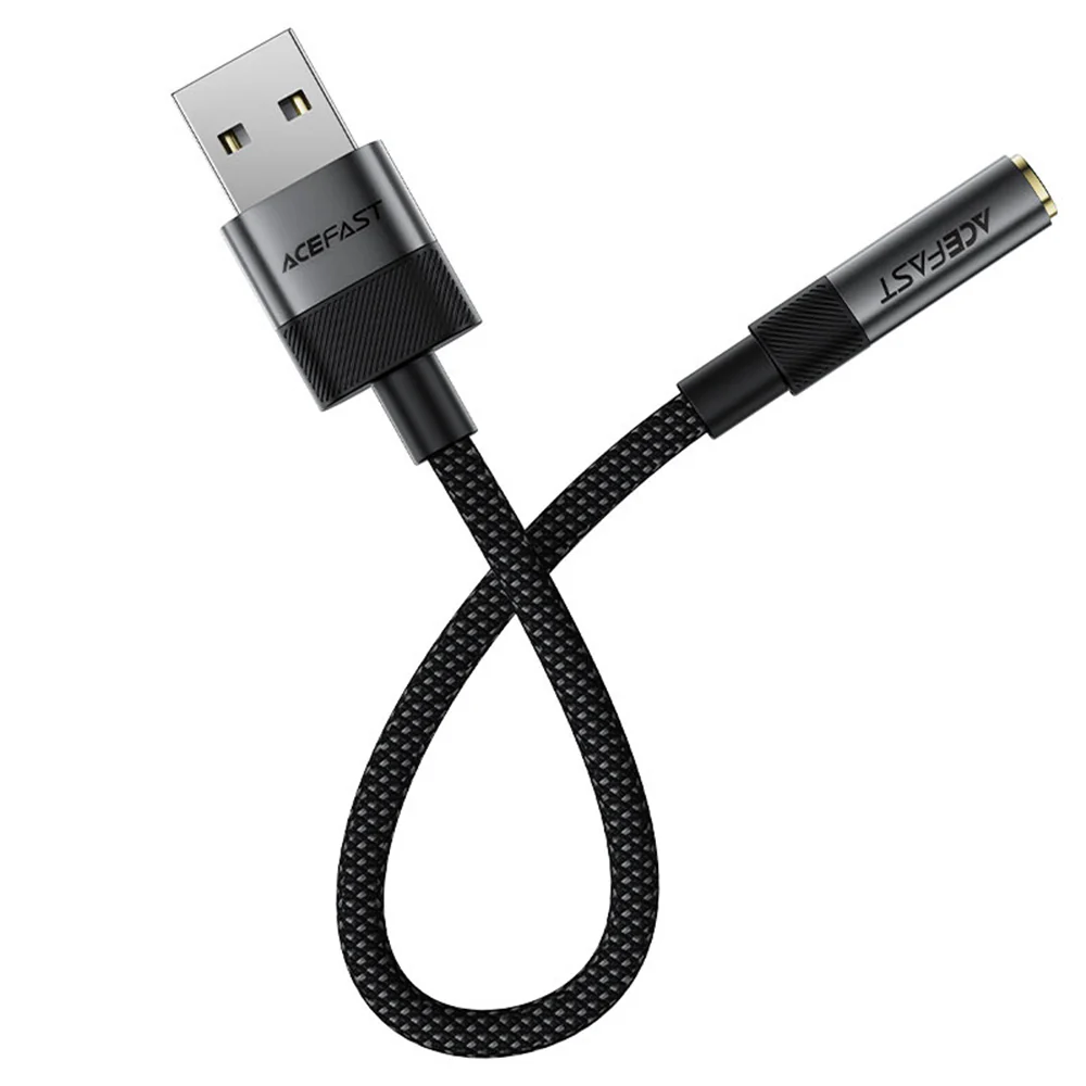 Acefast J13 Audio Adapter, USB-A - 3.5mm, Black - Image 2