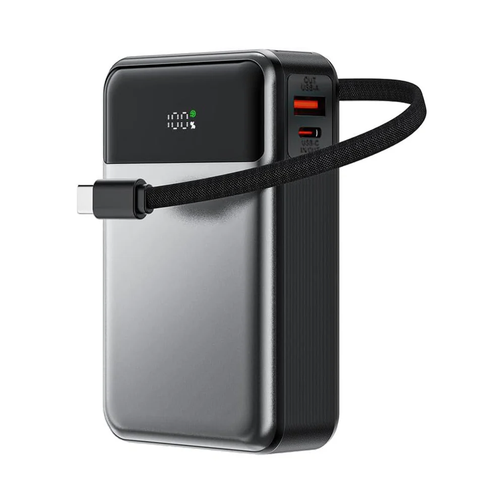 Acefast M21 External Battery, 20000mAh, 65W, QC + PD, 1 x USB-A - 2 x USB-C, Black - Image 3