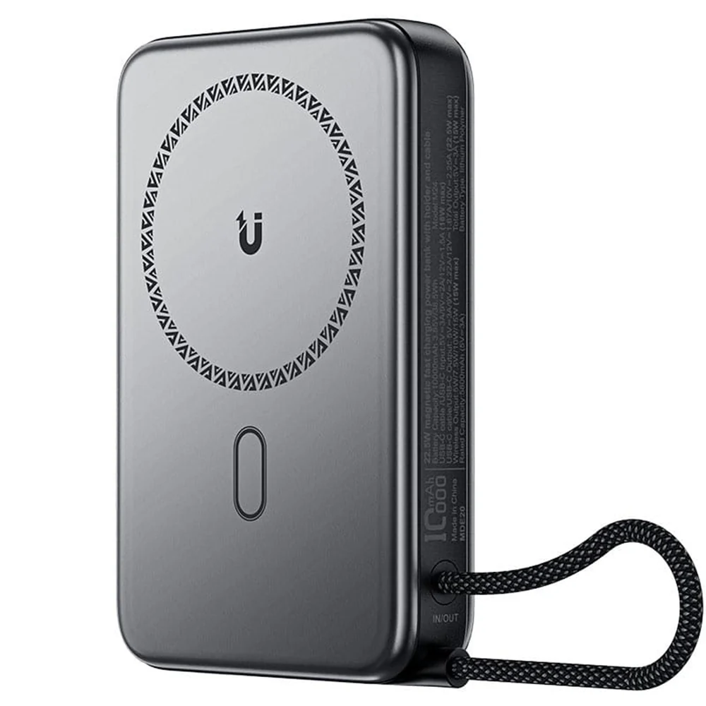Acefast M24 Wireless External Battery, 10000mAh, 22.5W, PD + FQI, 1 x QI - 2 x USB-C, Gray - Image 4