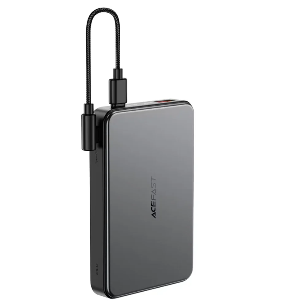 Acefast M31 Wireless External Battery, 10000mAh, 22.5W, QC + PD + FQI, 1 x QI - 1 x USB-A - 2 x USB-C, Black - Image 4