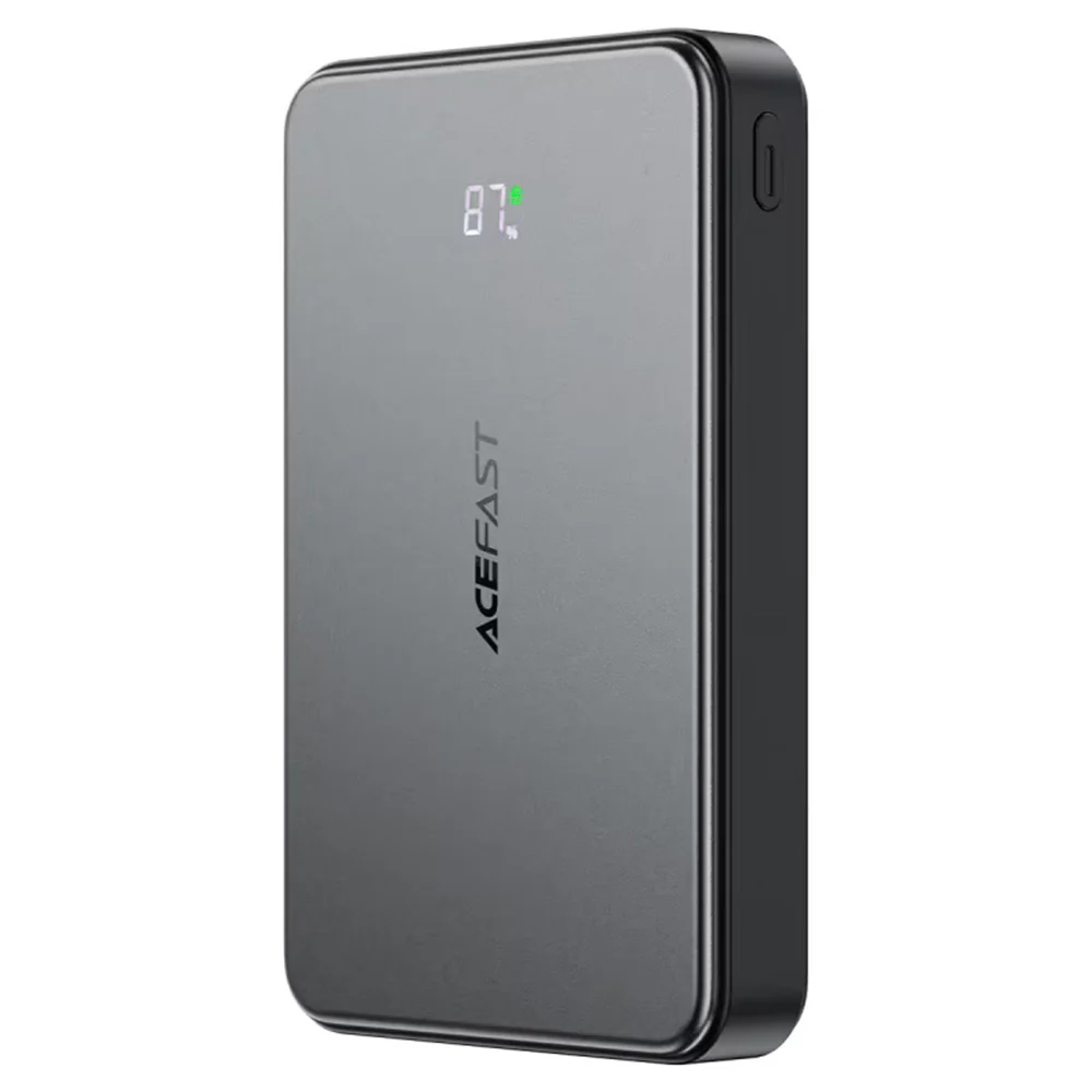 Acefast M31 Wireless External Battery, 10000mAh, 22.5W, QC + PD + FQI, 1 x QI - 1 x USB-A - 2 x USB-C, Black - Image 5
