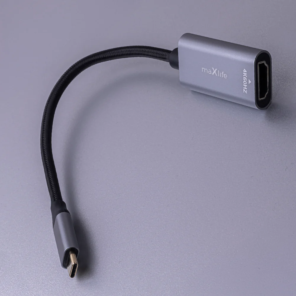 USB-C to HDMI Audio and Video Adapter MaXlife MXHC-01, Gray - Image 4