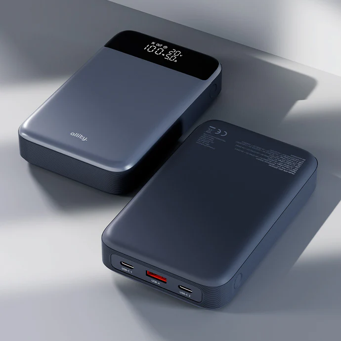 Allity External Battery. APB-200 PocketPower, 19200mAh, 130W, QC + PD, 1 x USB-A - 2 x USB-C, Gray - Image 6