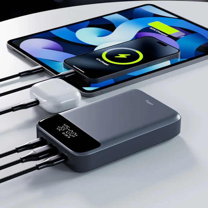 Allity External Battery. APB-200 PocketPower, 19200mAh, 130W, QC + PD, 1 x USB-A - 2 x USB-C, Gray - Image 8