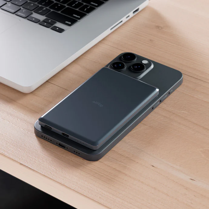 Allity Wireless External Battery. APB-300, 5000mAh, 20W, PD + QC, 1 x QI - 1 x USB-C, Gray - Image 6