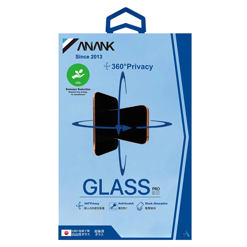 Anank 1X Reinforced 360 Privacy Screen Protector for Apple iPhone 15 Pro Max, Tempered Glass, Full Glue, 2.5D - Image 7