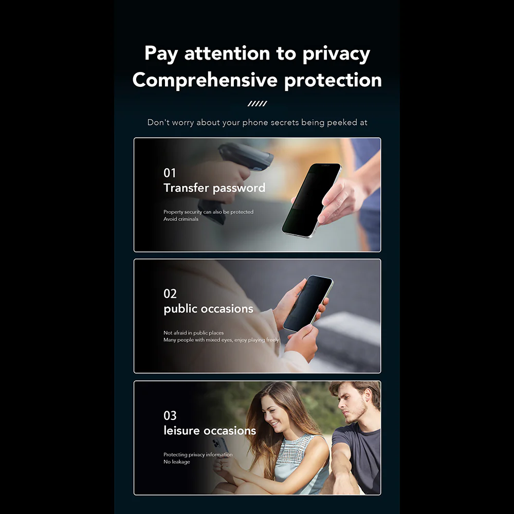 Anank 1X Reinforced 360 Privacy Screen Protector for Apple iPhone 16 Pro, Tempered Glass, Full Glue, 2.5D - Image 5