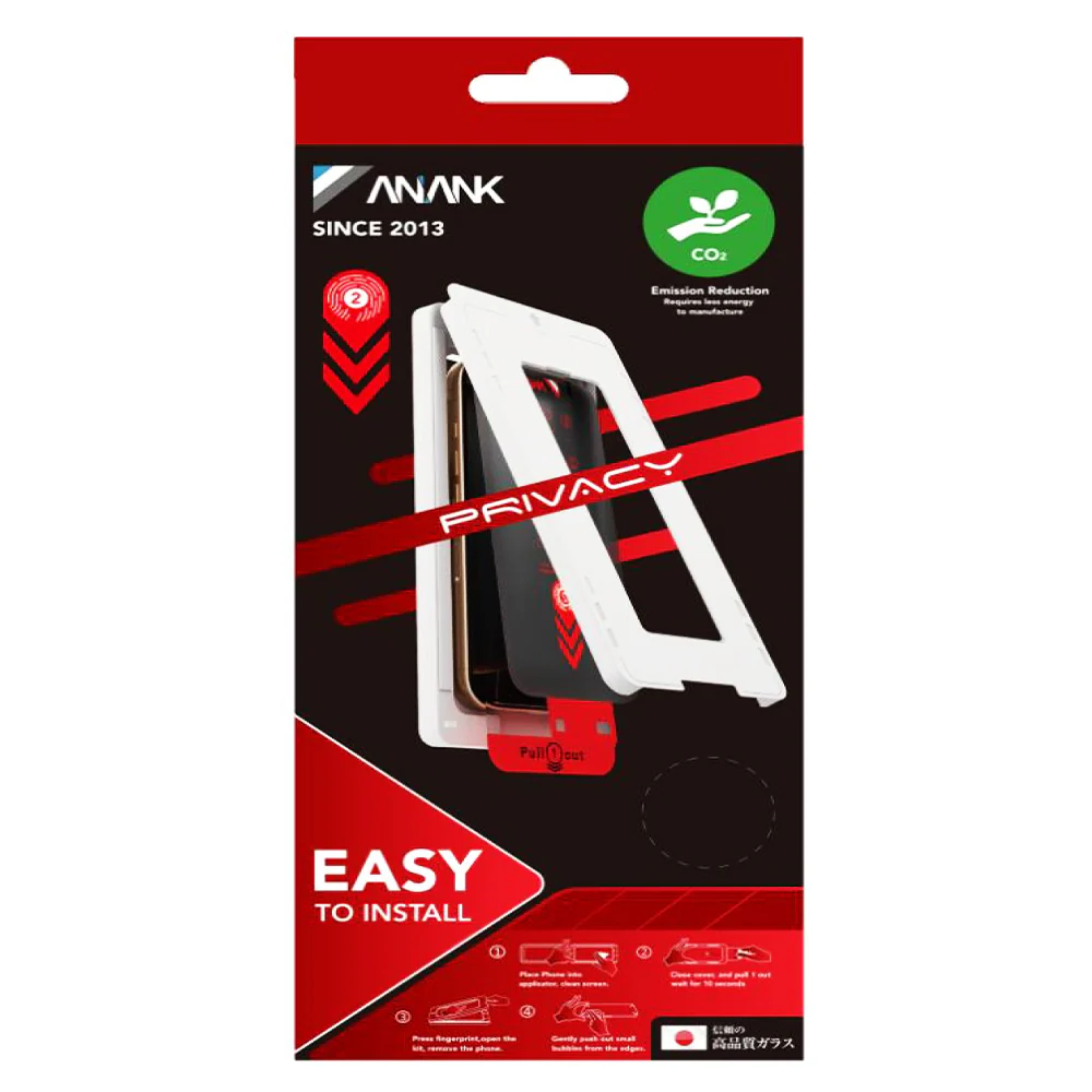 Anank 2X Reinforced Privacy Screen Protector for Apple iPhone 15 Pro, Tempered Glass, Full Glue, 2.5D - Image 7