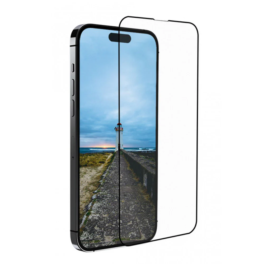 Anank 3X Reinforced Screen Protector for Apple iPhone 15 Pro Max, Tempered Glass, Full Glue, 3D, Black - Image 2