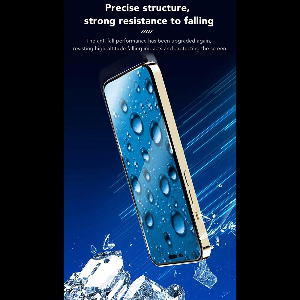 Anank 3X Reinforced Screen Protector for Apple iPhone 16 Pro Max, Tempered Glass, Full Glue, 2.5D, Black - Image 4