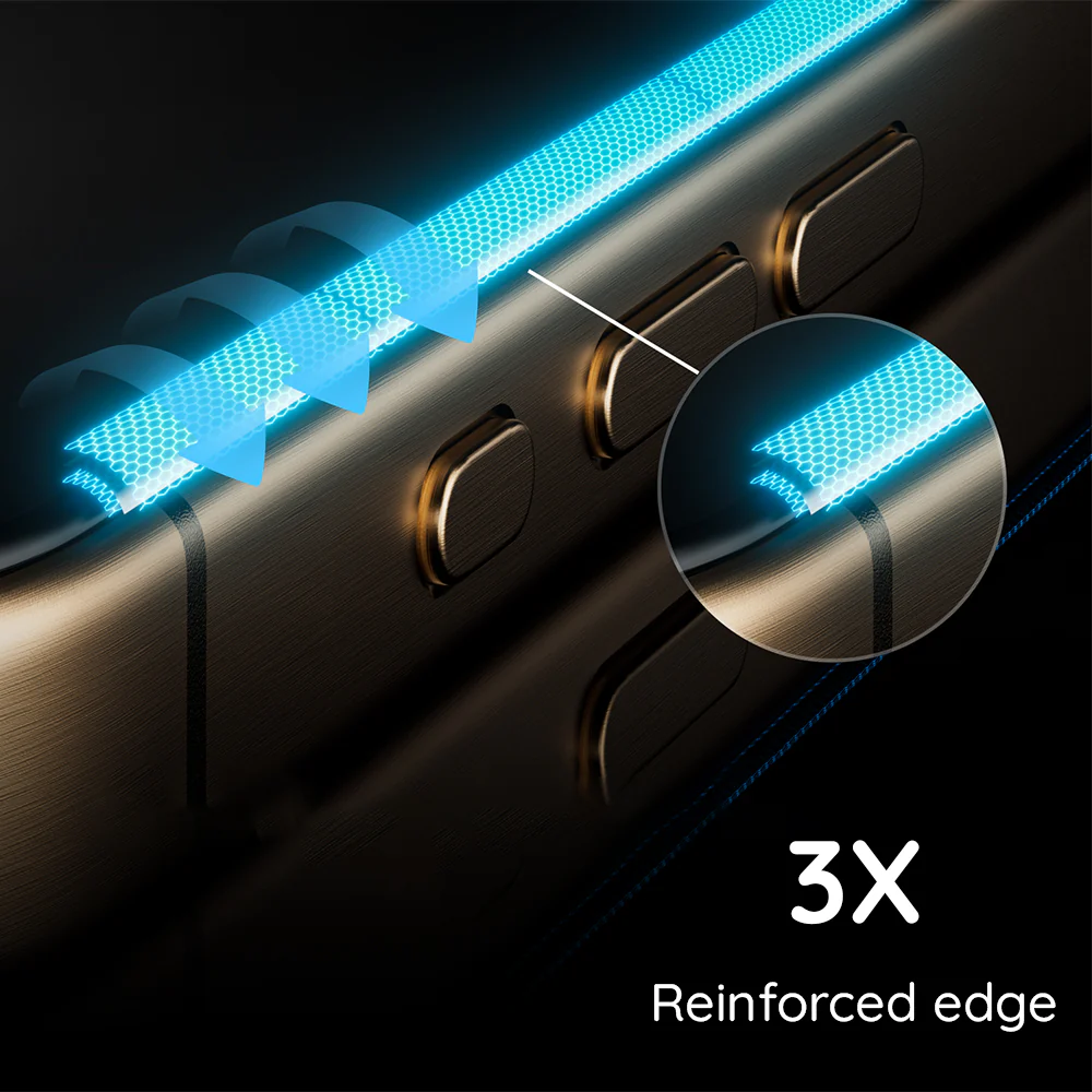 Anank 3X Reinforced Screen Protector for Apple iPhone 16 Pro Max, Tempered Glass, Full Glue, 2.5D, Black - Image 9