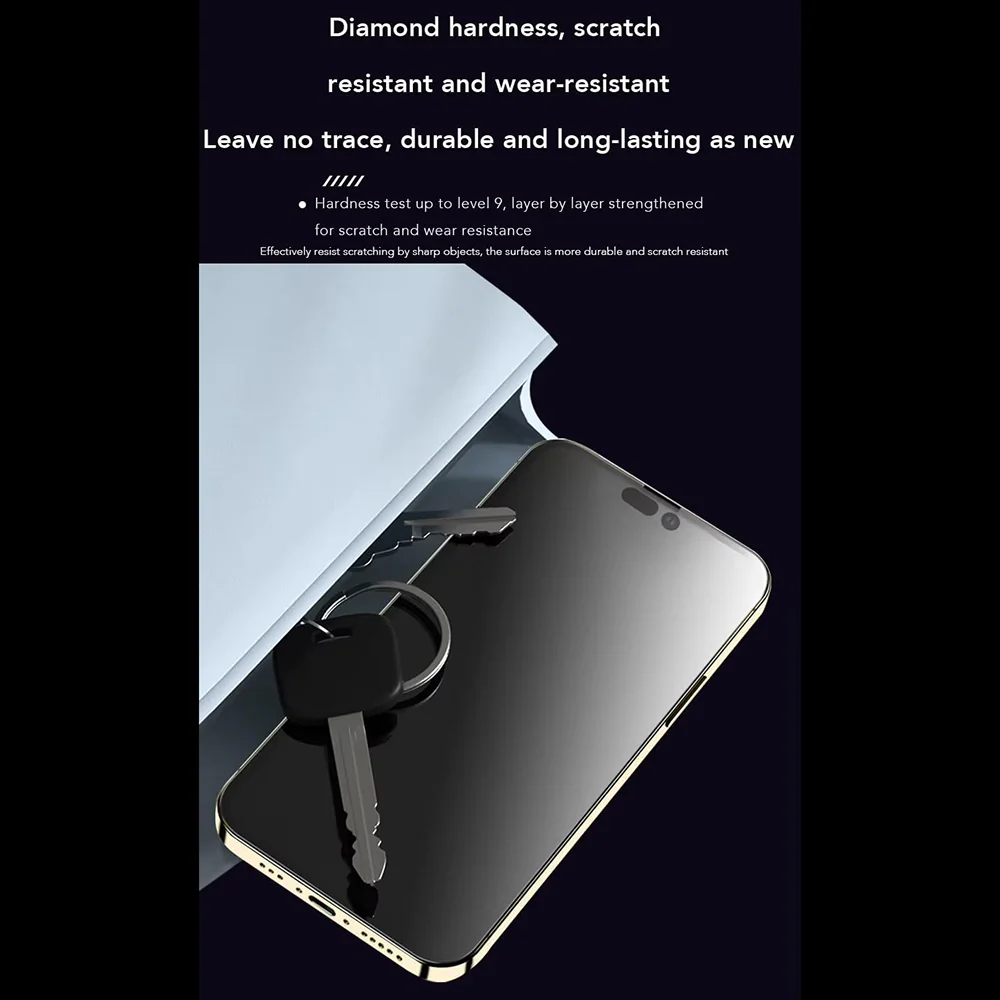 Anank Anti-Fingerprint Screen Protector Film for Apple iPhone 15, Tempered Glass, Full Glue, 2.5D, Black - Image 6
