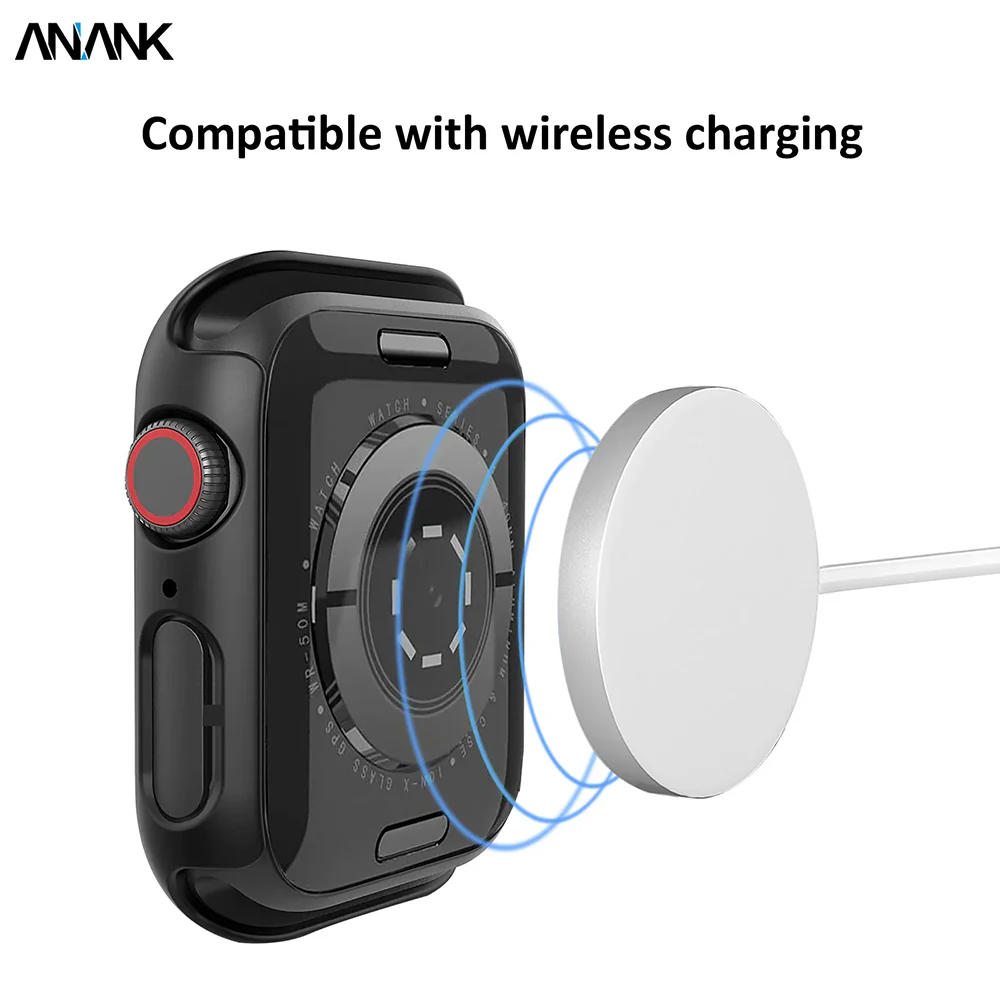 Anank Screen Guard Case for Apple Watch Series 7 41mm, Black - Image 5