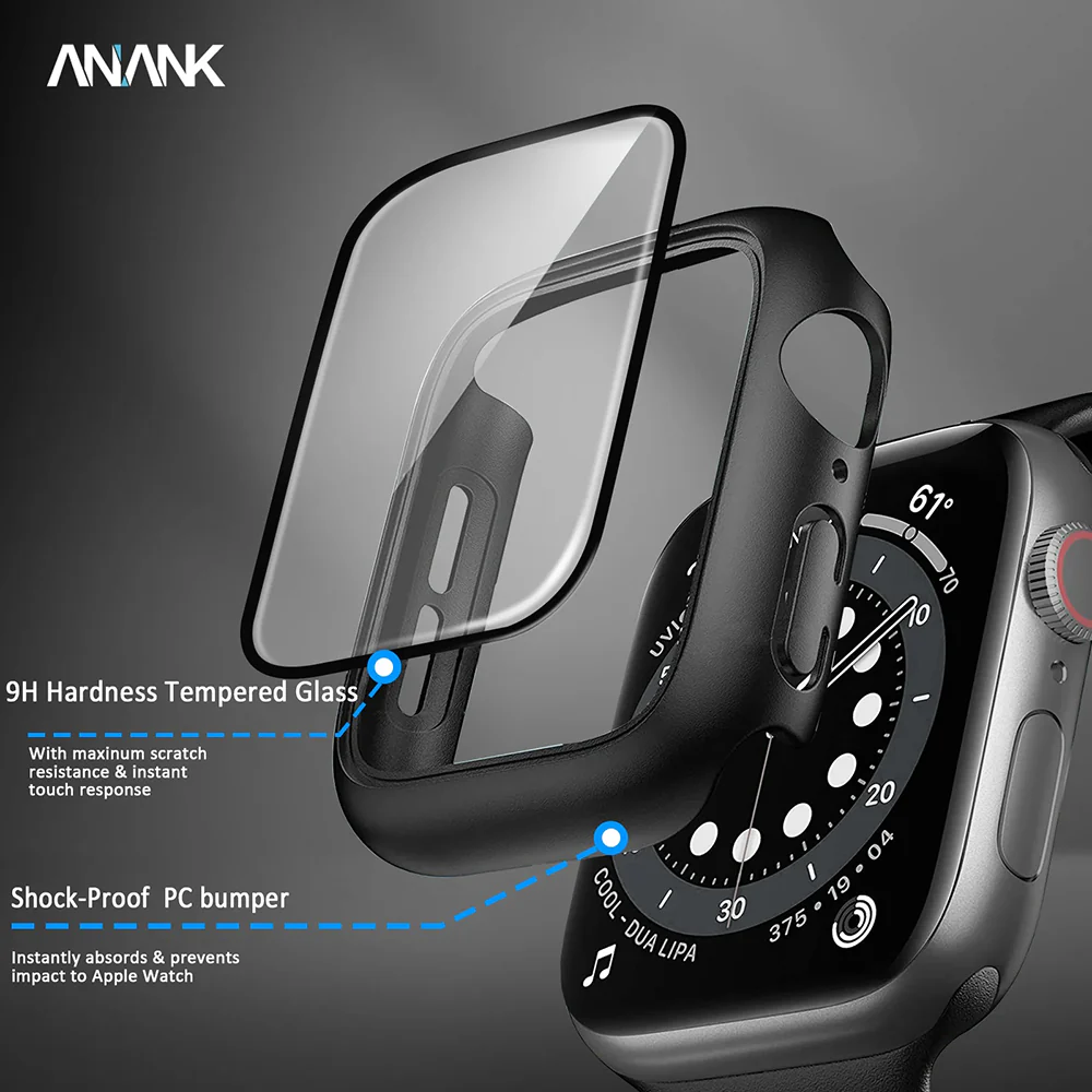Anank Screen Guard Case for Apple Watch Series 7 45mm, Black - Image 7