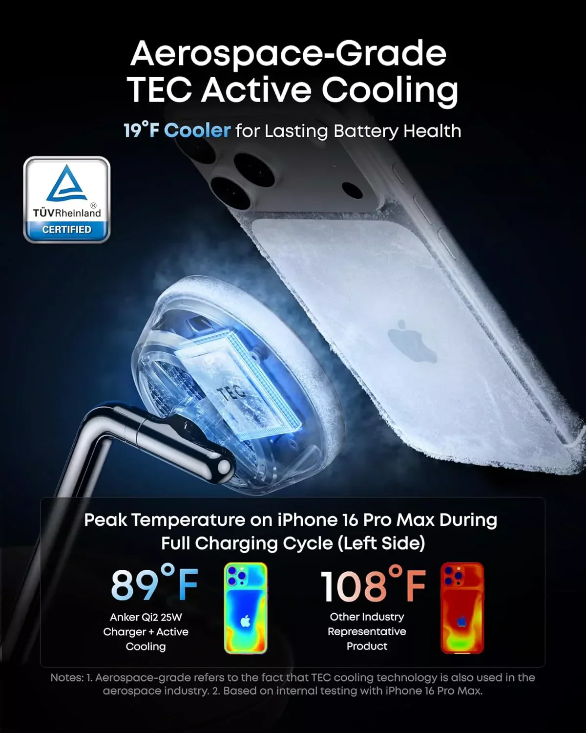 Anker Prime MagGo AirCool 3in1 Wireless Network Charger, 25W, Black B25X7G11 - Image 3
