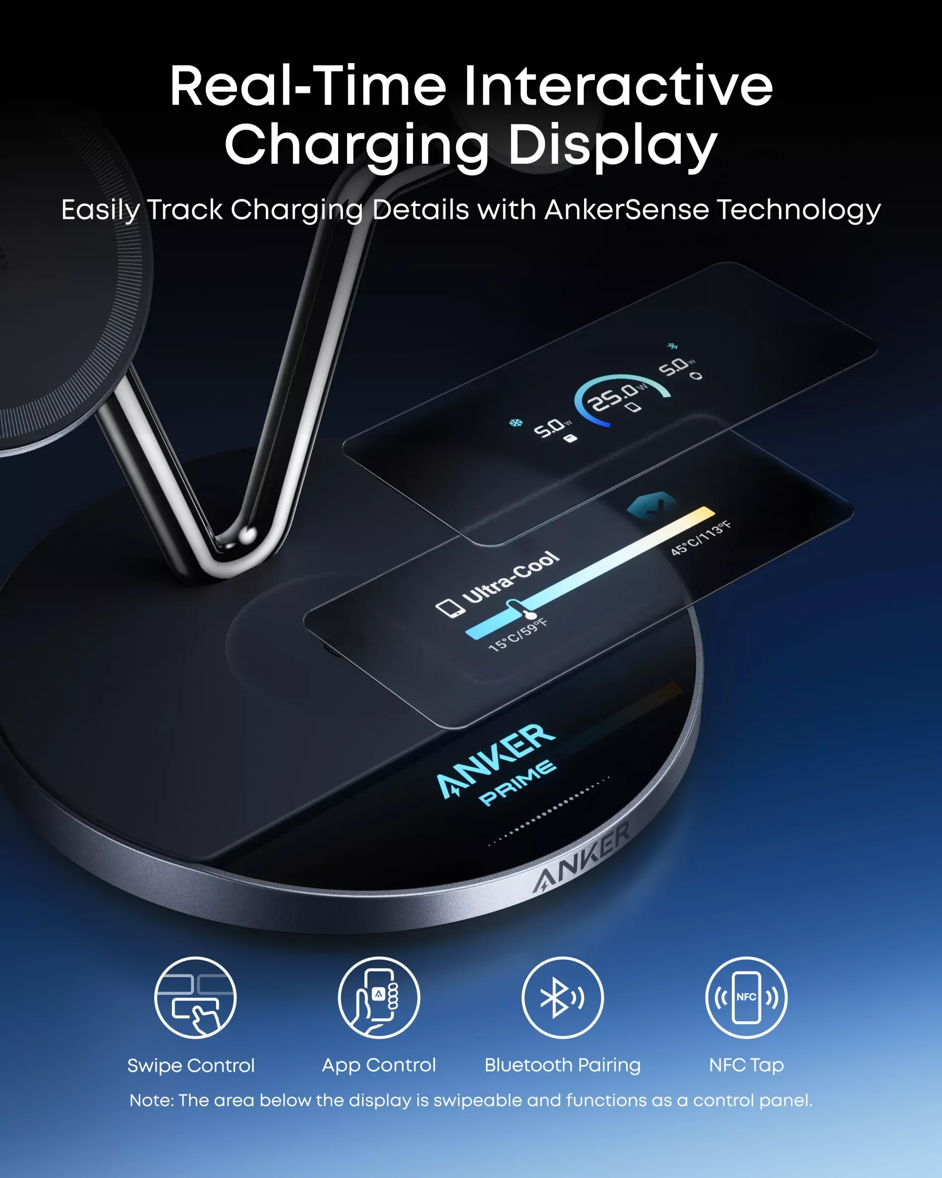 Anker Prime MagGo AirCool 3in1 Wireless Network Charger, 25W, Black B25X7G11 - Image 5