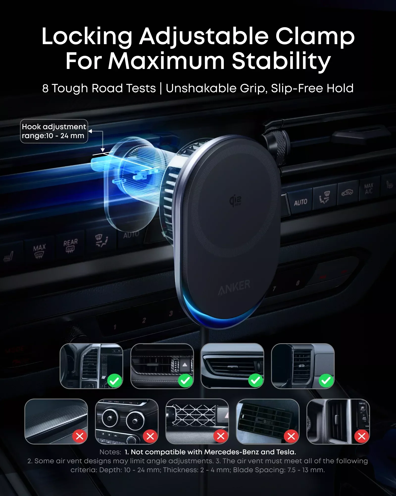 Anker Prime MagGo AirCool Wireless Car Charger, 25W, Black B2933H11 - Image 7