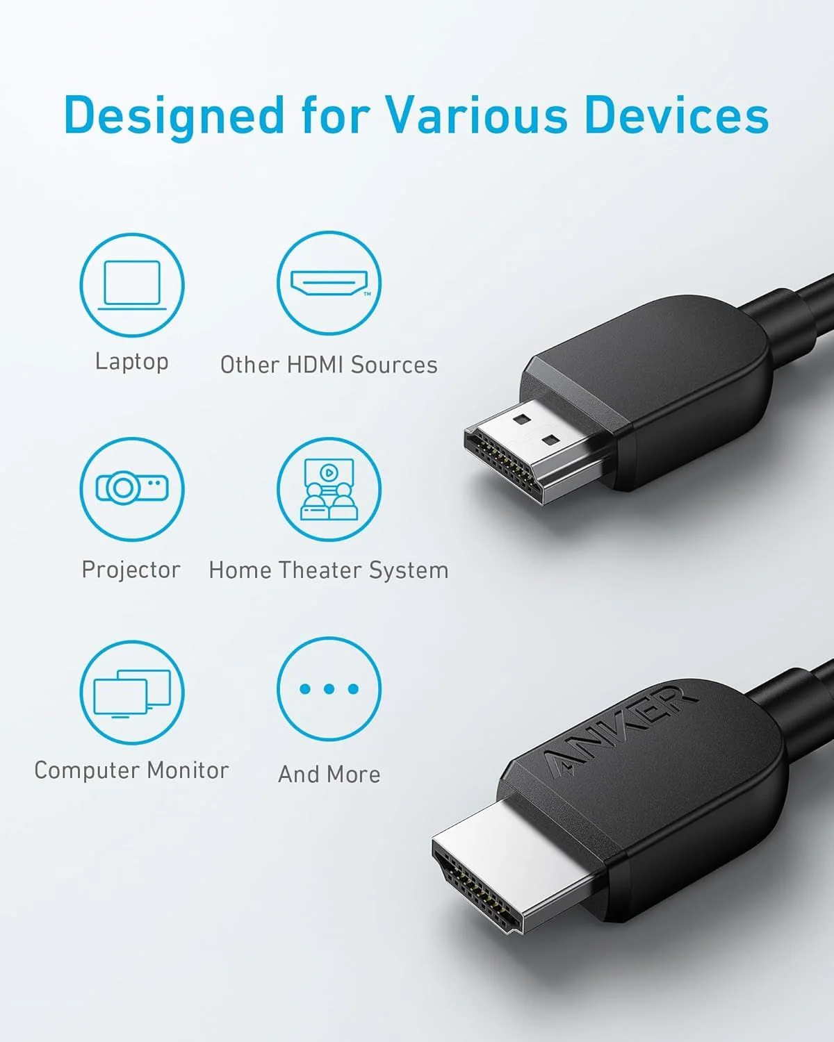 Anker Video Cable, HDMI - HDMI, 8K, 1.8m, Black A8742011 - Image 6