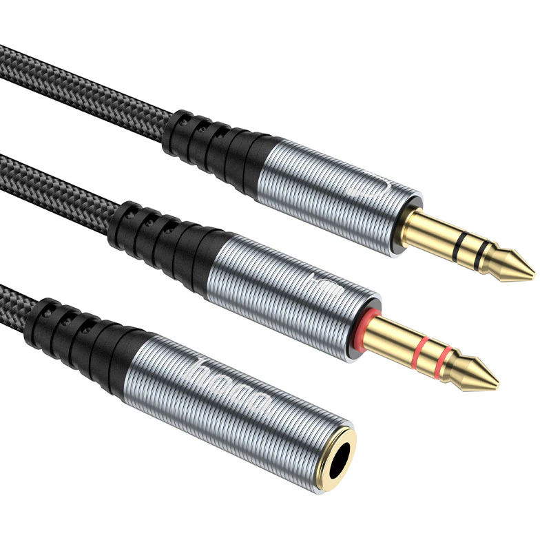 Audio Adapter 3.5mm - 2 x 3.5mm HOCO UPA21, 0.25m, Black - Image 4