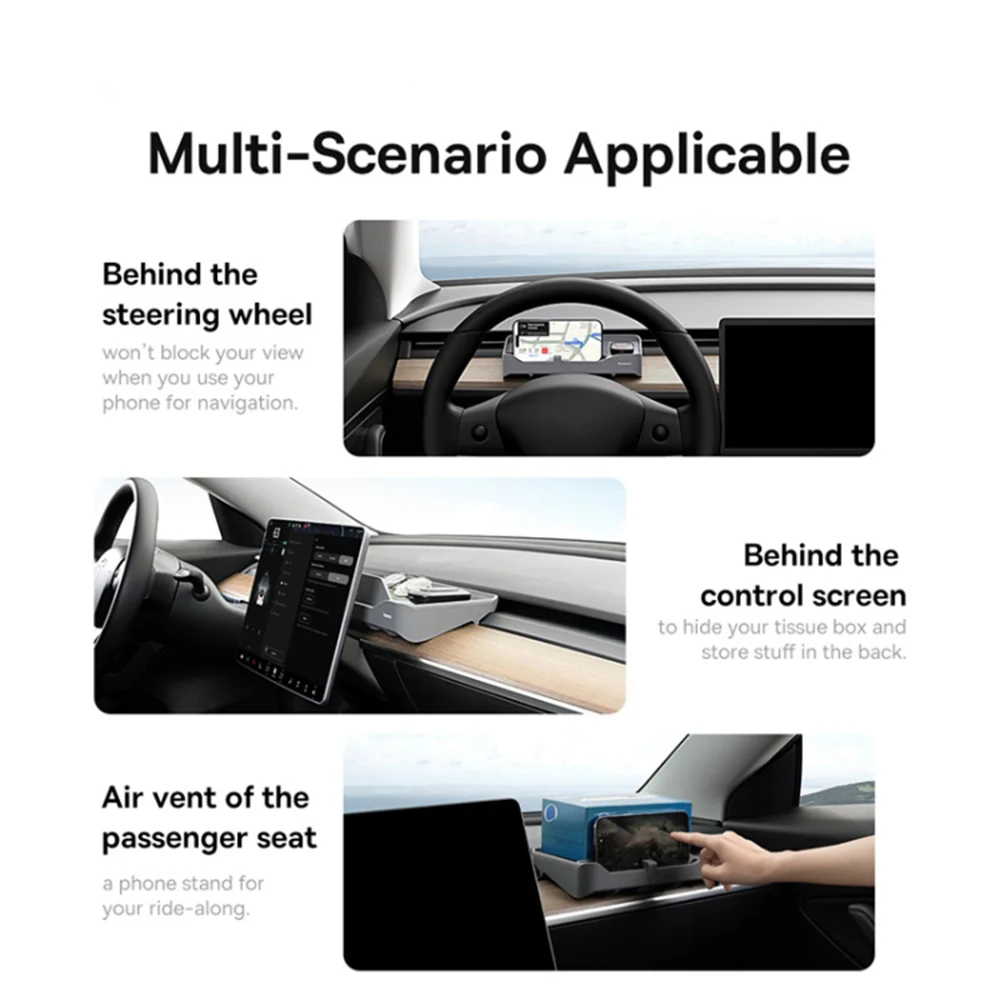 Auto Organizer with ETC Card Reader Baseus T-Space for Tesla Car C20251301811-00 - Image 6