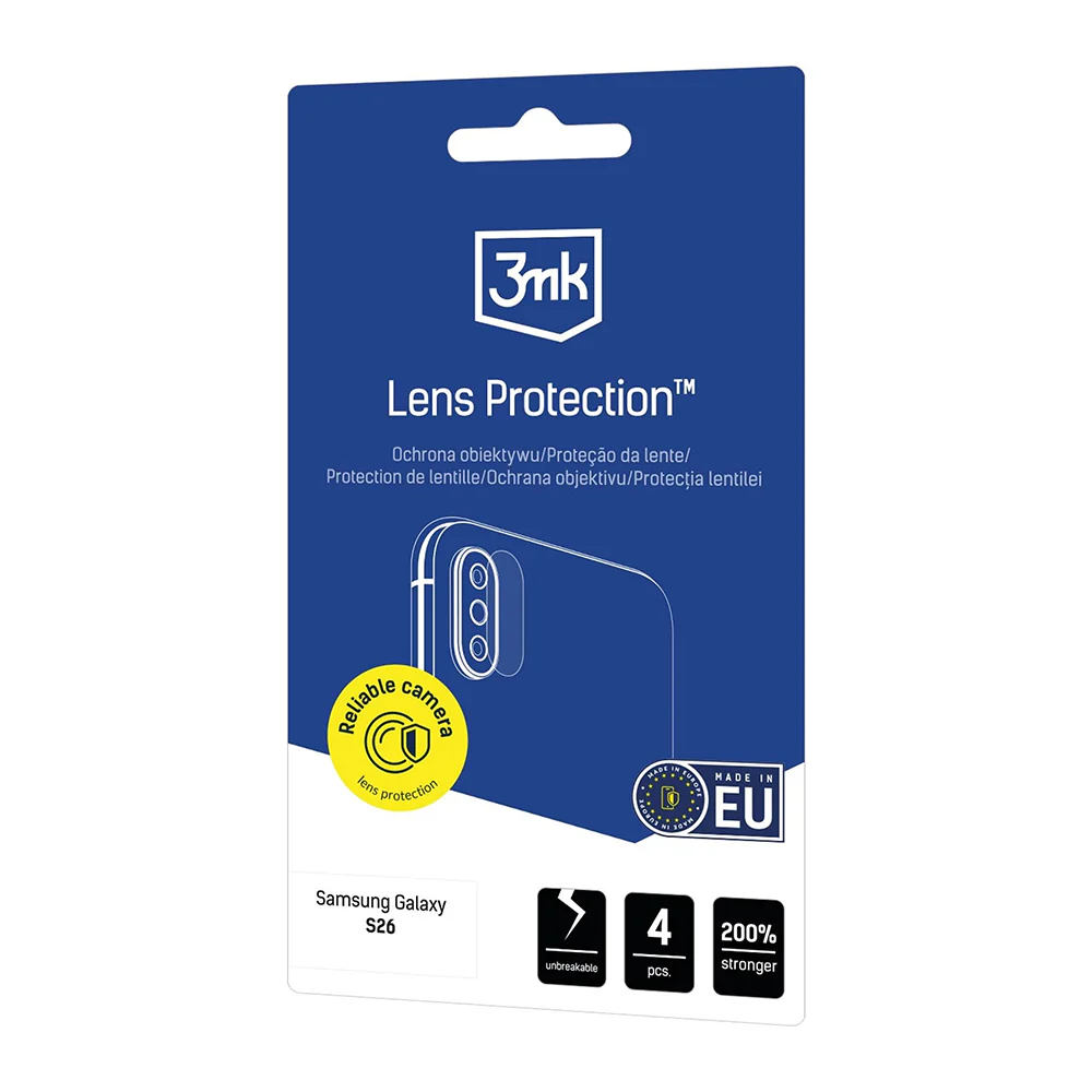 Back Camera Protection Film 3MK Protection for Samsung Galaxy S26 S942, Tempered Glass, Set of 4 pieces, Transparent - Image 7