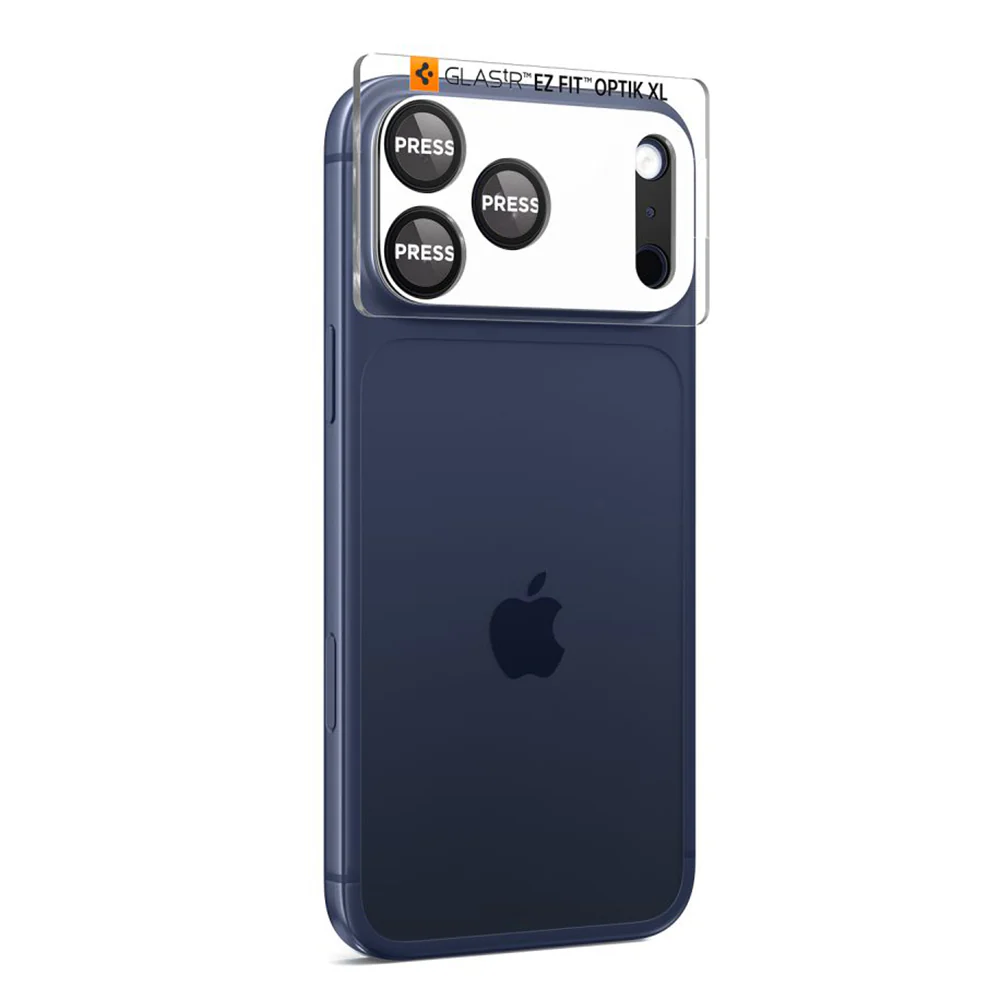 Back Camera Protection Film Spigen GlastR EZ FIT Optik Pro XL for Apple iPhone 17 Pro, Tempered Glass, Black AGL10644 - Image 4