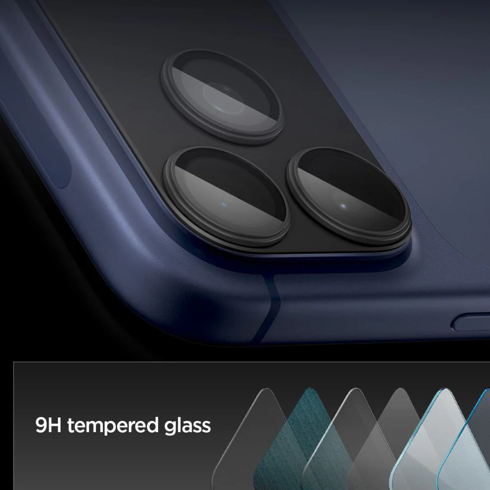 Back Camera Protection Film Spigen GlastR EZ FIT Optik Pro XL for Apple iPhone 17 Pro, Tempered Glass, Black AGL10644 - Image 7