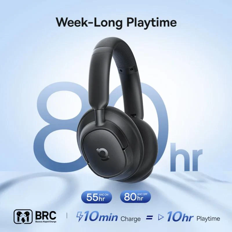 Baseus Bass BH1 NC Bluetooth Handsfree, MultiPoint, A2DP, ANC, Black A0203703 - Image 5