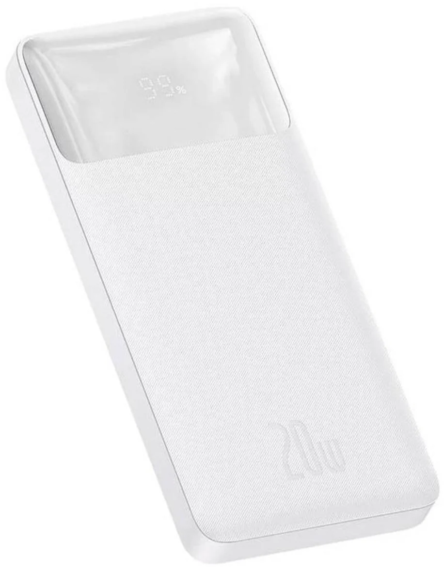 Baseus Bipow External Battery, 10000mAh, 20W, QC + PD, 1 x USB-C - 2 x USB-A, White PPBD050502 - Image 3