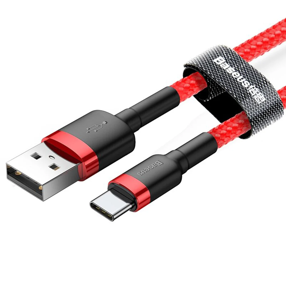 Baseus Cafule USB-A to USB-C Data and Charging Cable, 18W, 3m, Red CATKLF-U09 - Image 2