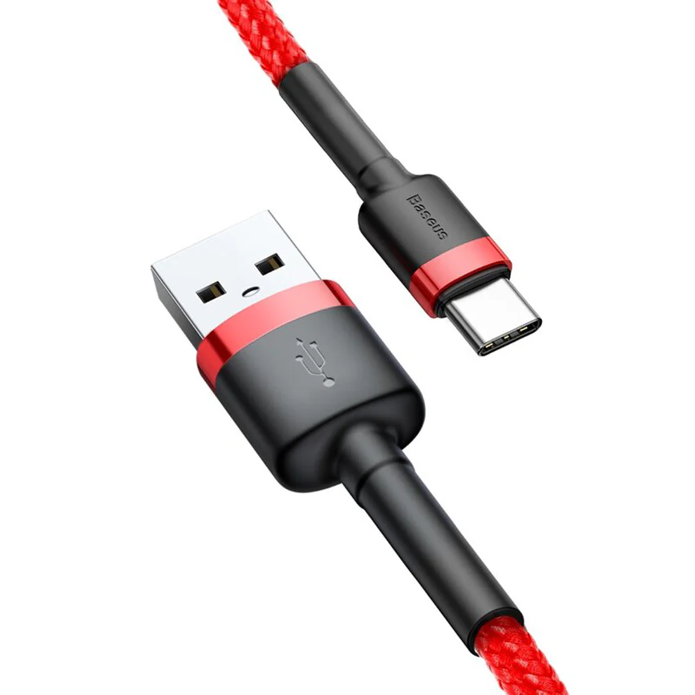 Baseus Cafule USB-A to USB-C Data and Charging Cable, 18W, 3m, Red CATKLF-U09 - Image 4