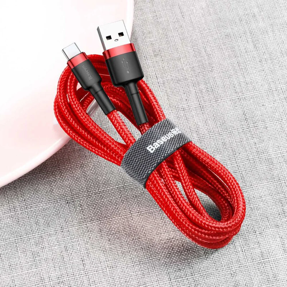 Baseus Cafule USB-A to USB-C Data and Charging Cable, 18W, 3m, Red CATKLF-U09 - Image 5
