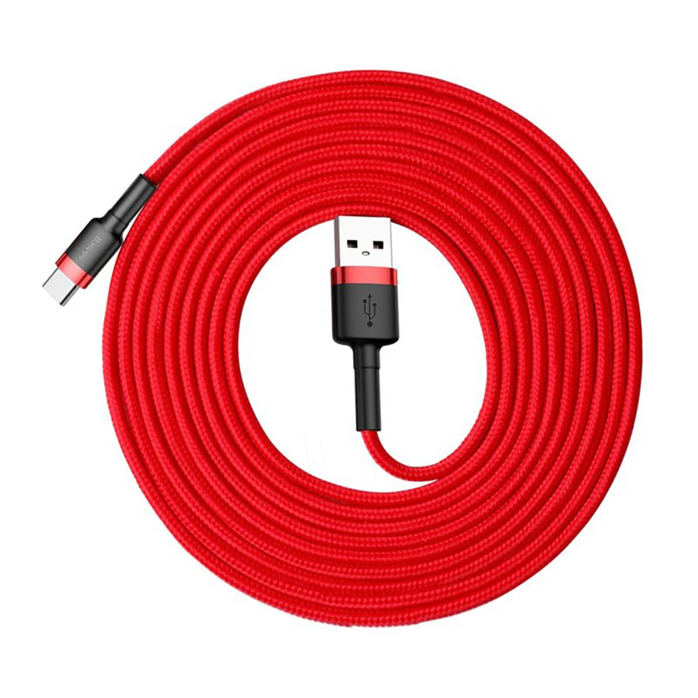Baseus Cafule USB-A to USB-C Data and Charging Cable, 18W, 3m, Red CATKLF-U09 - Image 6