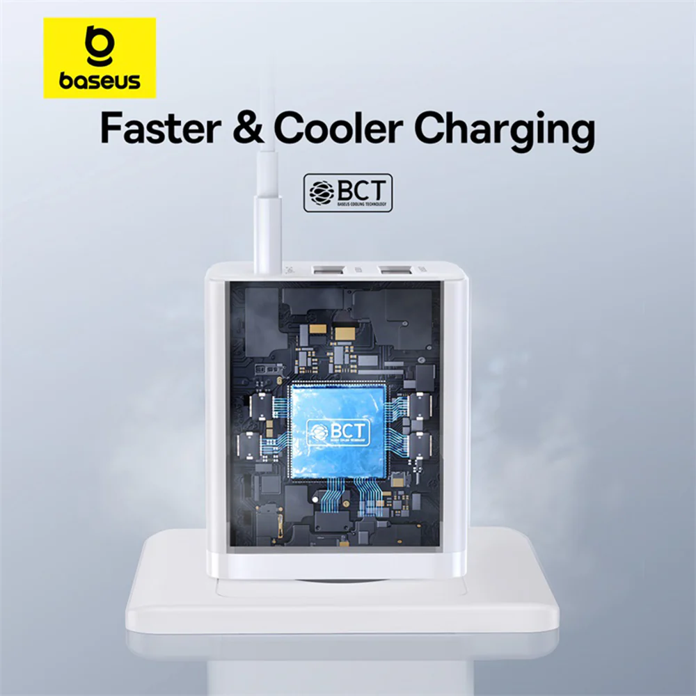Baseus Cube Network Charger, 30W, 3A, 2 x USB-A - 1 x USB-C, White P10111402213-00 - Image 9