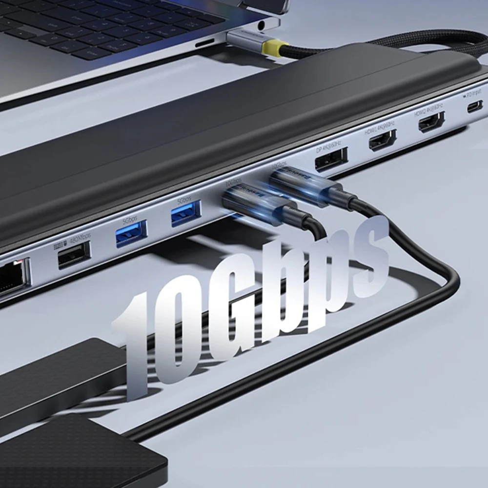 Baseus EliteJoy EH3 USB-C Hub, 12in1, Gray B0114200 - Image 6