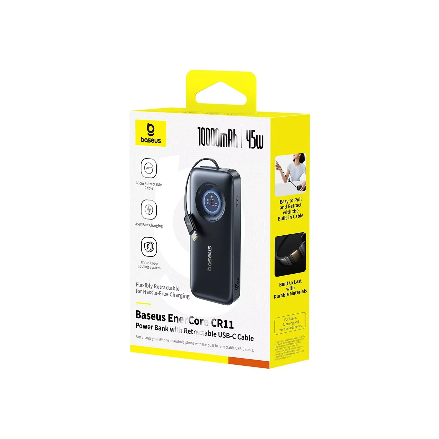 Baseus EnerCore CR11 External Battery, 10000mAh, 45W, PD, 2 x USB-C, Black E0027G01 - Image 9