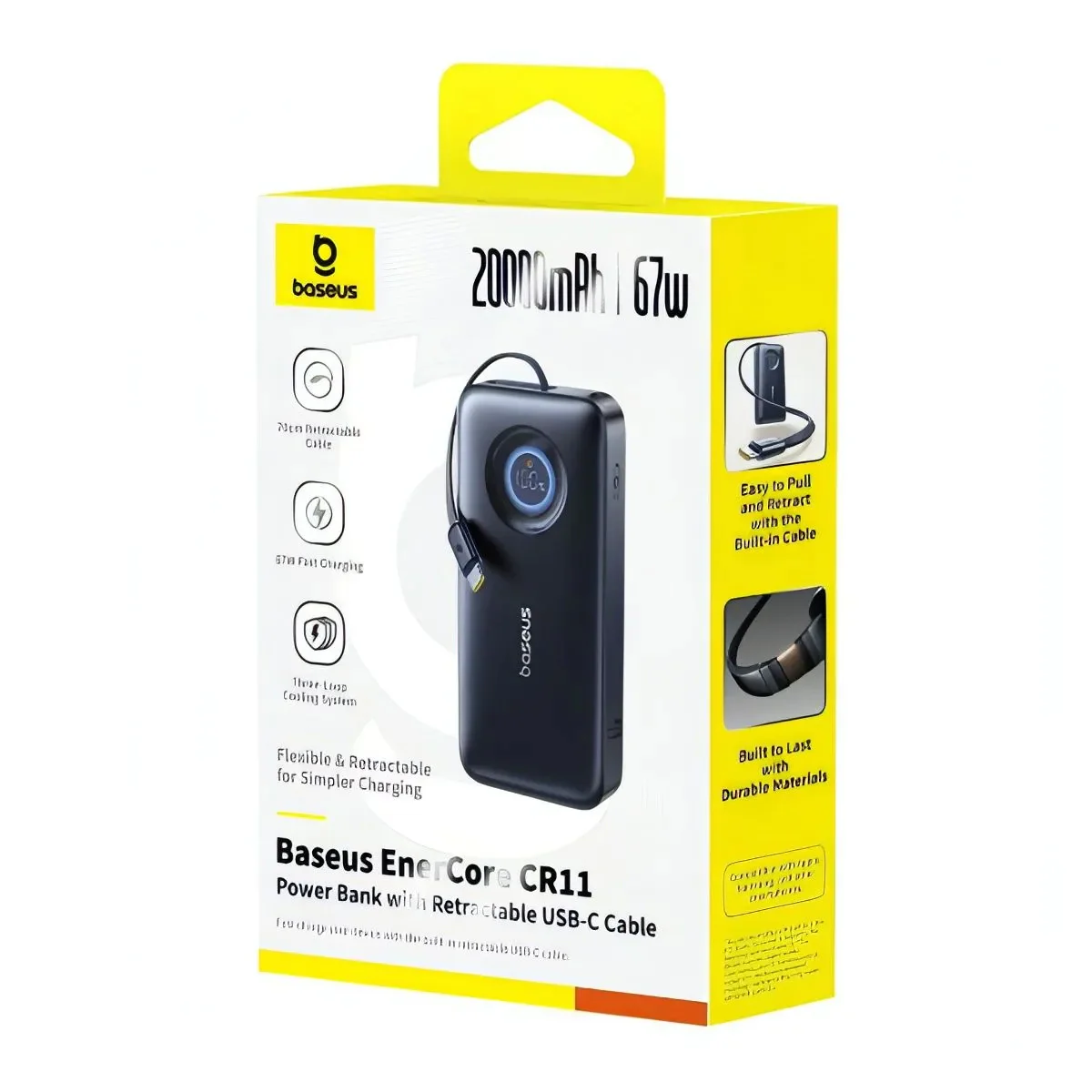 Baseus EnerCore CR11 External Battery, 20000mAh, 67W, PD, 2 x USB-C, Black E0027H00 - Image 9